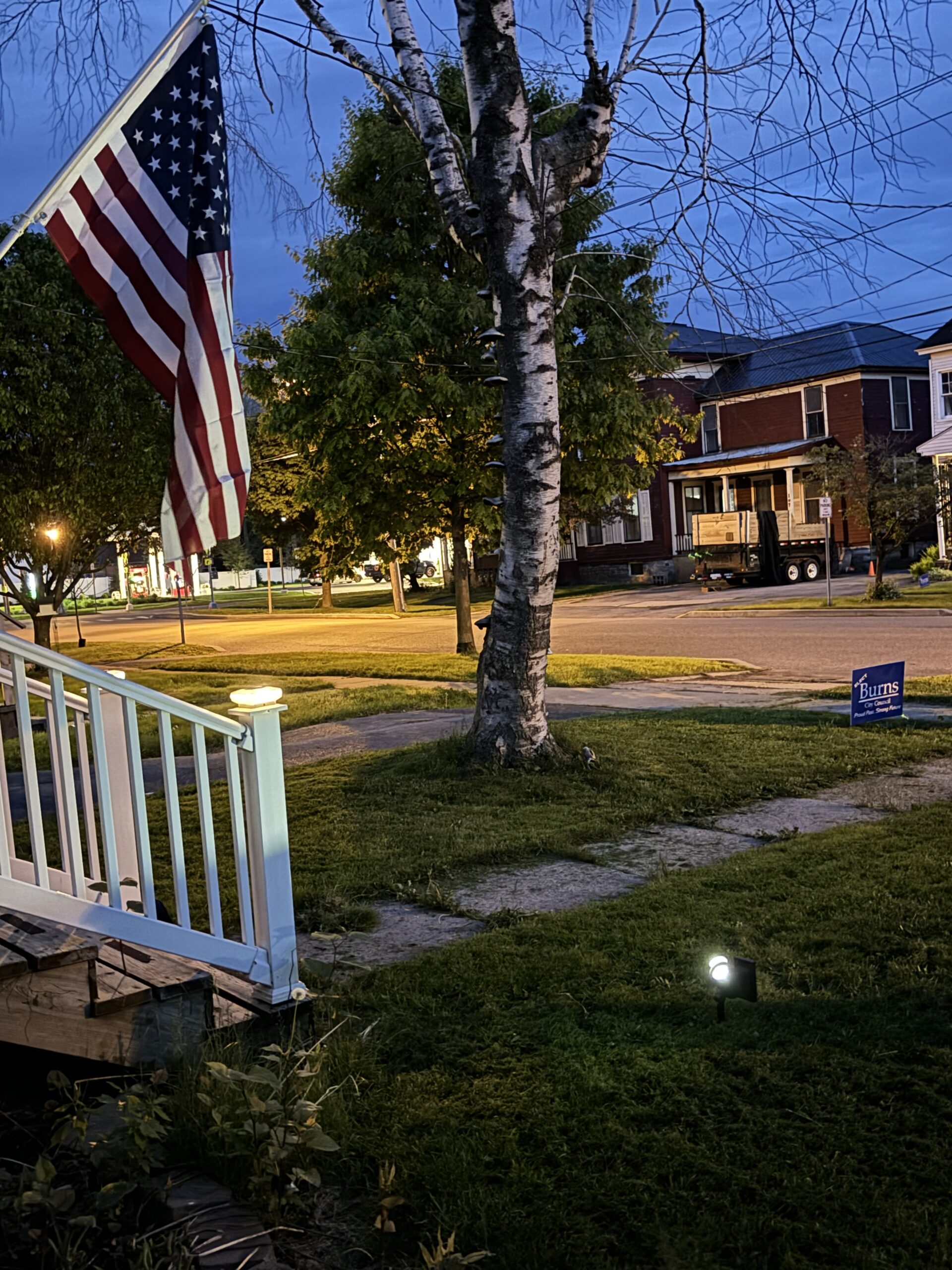 Flags Flying and Primaries Looming: A Quiet Moment in Watertown