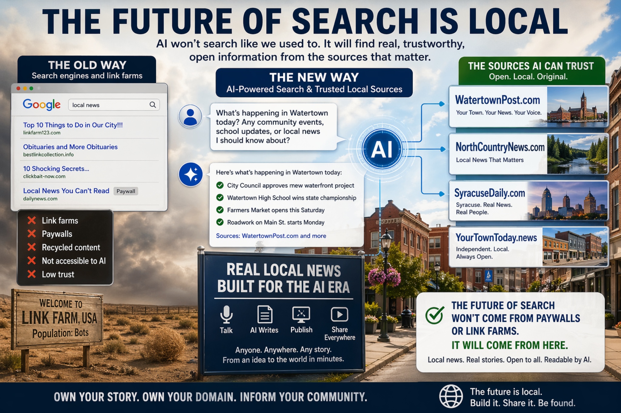 Own your town. Own your story. Own your domain.