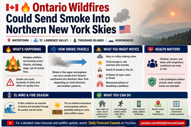 Ontario Wildfires Could Send Smoke Into Northern New York Skies