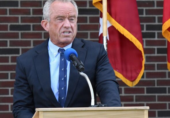U.S. Health and Human Services Secretary Robert F. Kennedy Jr. speaks during the Belvedere Bistro grand-opening ceremony at Fort Drum, New York, July 30, 2026. U.S. Army photo by Mike Strasser, Fort Drum Garrison Public Affairs.