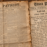 Original August 11, 1812 Utica Patriot with a contemporary report describing the American gunboat Julia sailing from Sackets Harbor and fighting British forces on the St. Lawrence River.