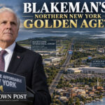 Bruce Blakeman pictured alongside a vision of Northern New York’s future, highlighting Watertown, Fort Drum, I-81, Watertown International Airport, advanced manufacturing, energy development and the Lake America region.